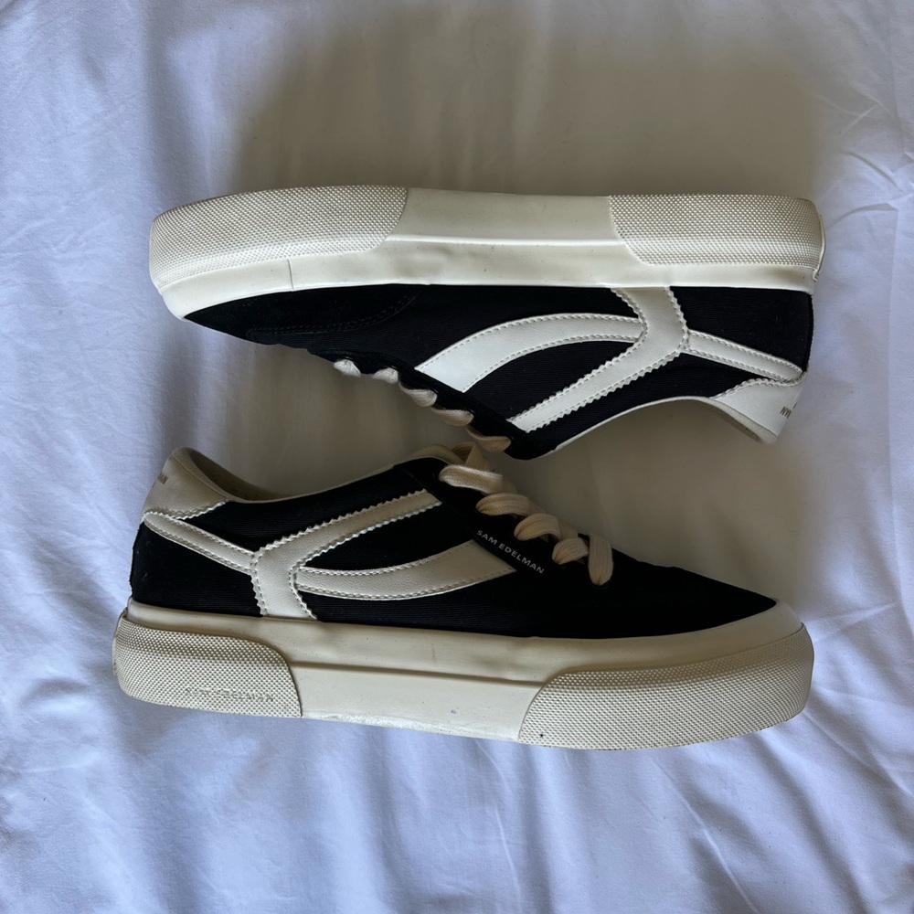 Sam Edelman Simone Platform Black and Cream Low-Top Sneakers NWOT - Picture 7 of 14